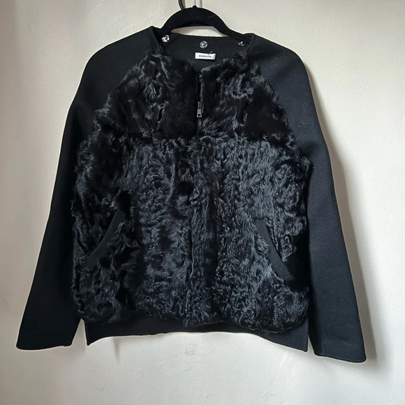 P.A.R.O.S.H. Wool and Goat fur bomber jacket, size XS - Picture 7 of 10